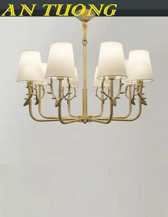 Đèn chùm tân cổ điển phòng khách đẹp sang trọng 038