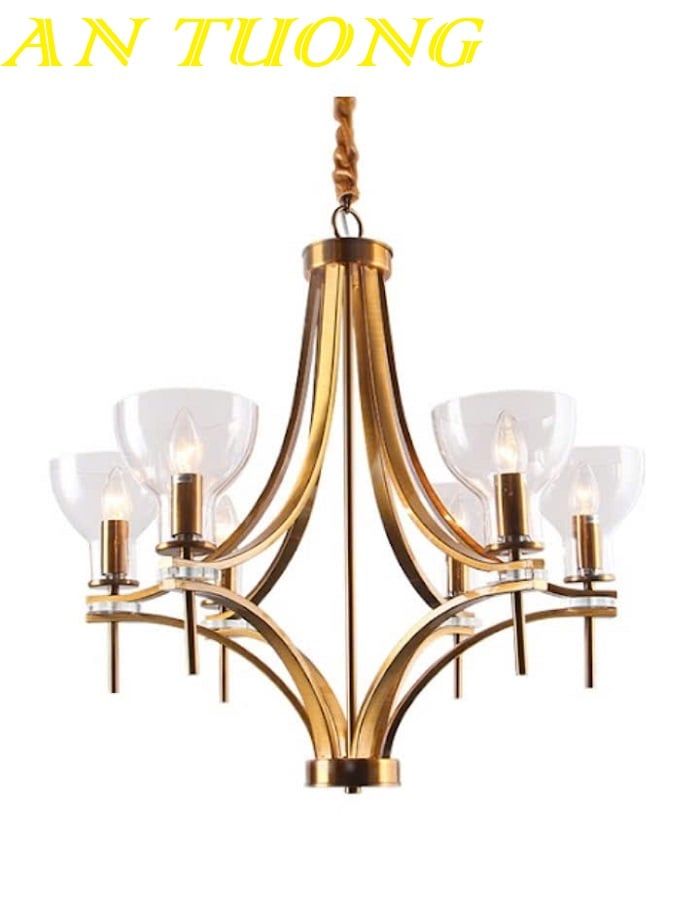 Đèn chùm tân cổ điển phòng khách đẹp sang trọng 056