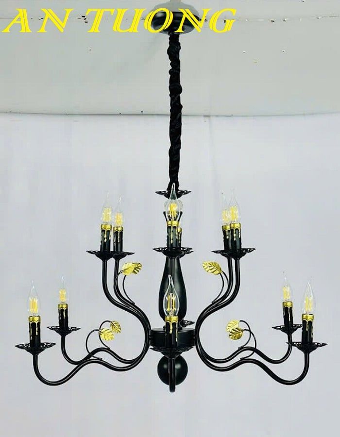 Đèn chùm tân cổ điển phòng khách đẹp sang trọng 060