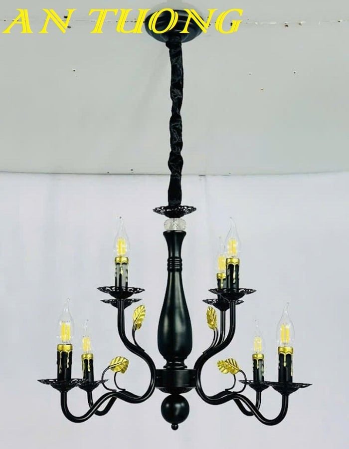 Đèn chùm tân cổ điển phòng khách đẹp sang trọng 061