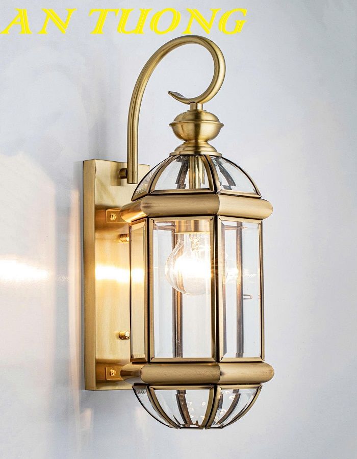 đèn gắn tường cổ điển ngoài trời ngoài nhà bằng đồng decor trang trí mặt tiền nhà hàng rào sân vườn 03
