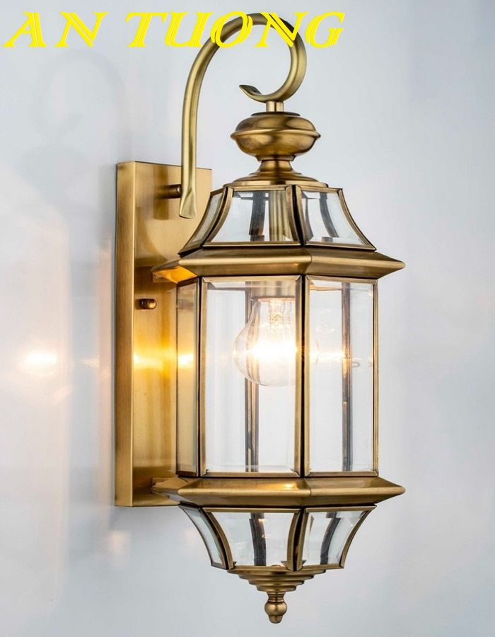 đèn gắn tường cổ điển ngoài trời ngoài nhà bằng đồng decor trang trí mặt tiền nhà hàng rào sân vườn 04