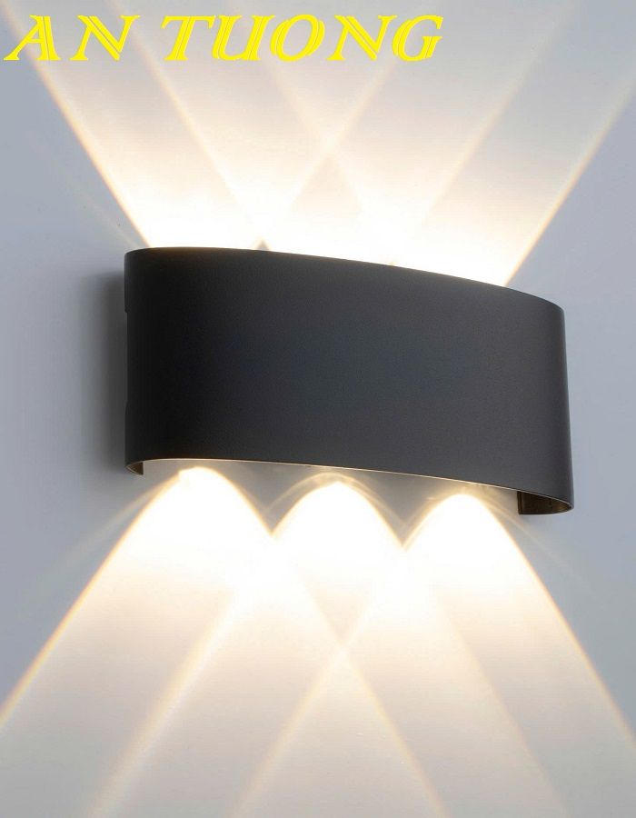 đèn hắt tường 6 tia ngoài trời ngoài nhà chống nước decor trang trí  mặt tiền nhà hàng rào sân vườn 002