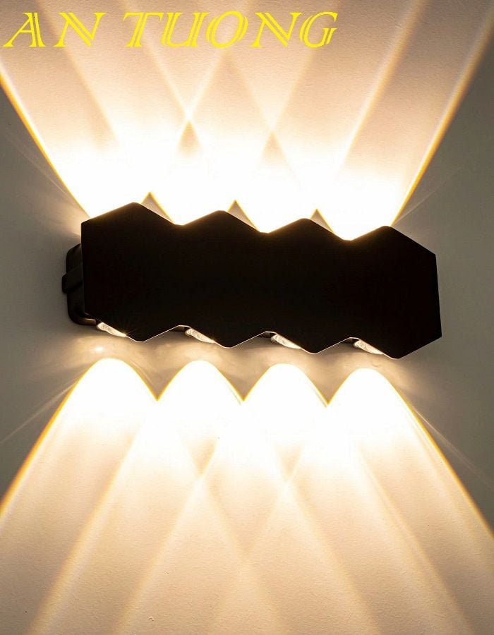 đèn hắt tường 8 tia ngoài trời ngoài nhà chống nước decor trang trí mặt tiền nhà hàng rào sân vườn 0013