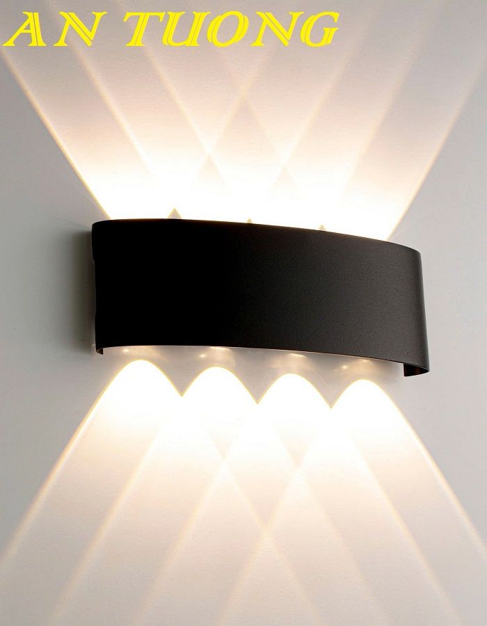 đèn hắt tường 8 tia ngoài trời ngoài nhà chống nước decor trang trí mặt tiền nhà hàng rào sân vườn 001