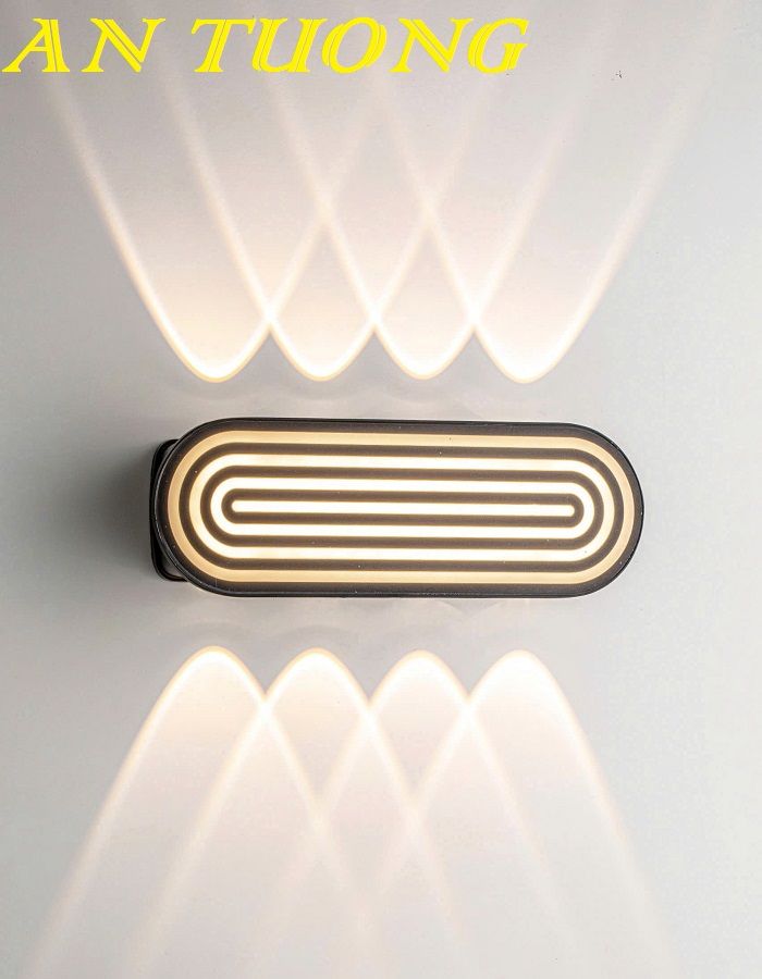 đèn hắt tường 8 tia ngoài trời ngoài nhà chống nước decor trang trí mặt tiền nhà hàng rào sân vườn 003