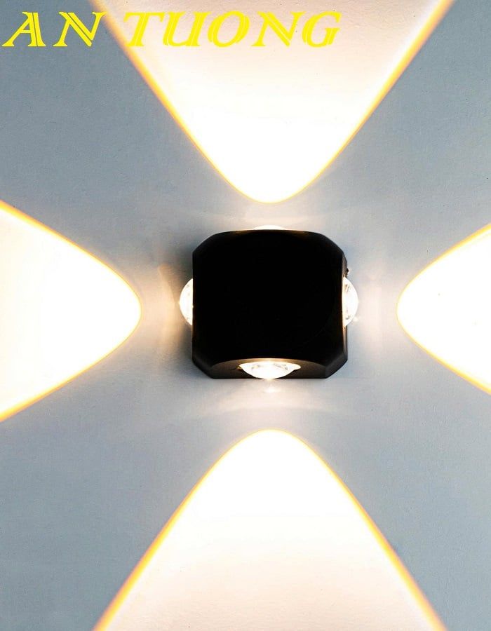 Đèn hắt tường trang trí 4 hướng 4 tia 004