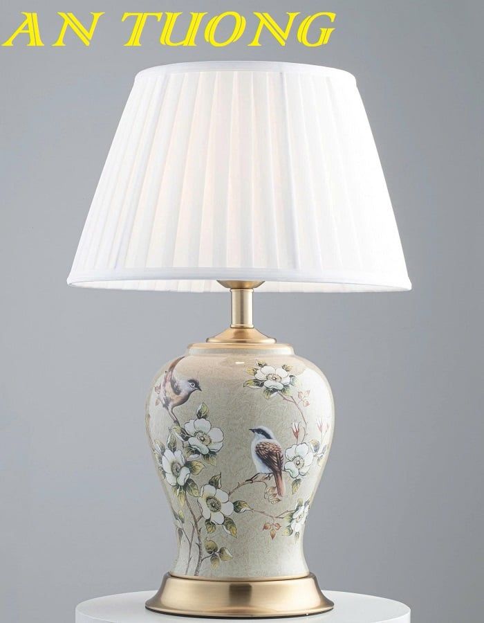 Đèn ngủ để bàn gốm sứ trang trí phòng ngủ đẹp 001
