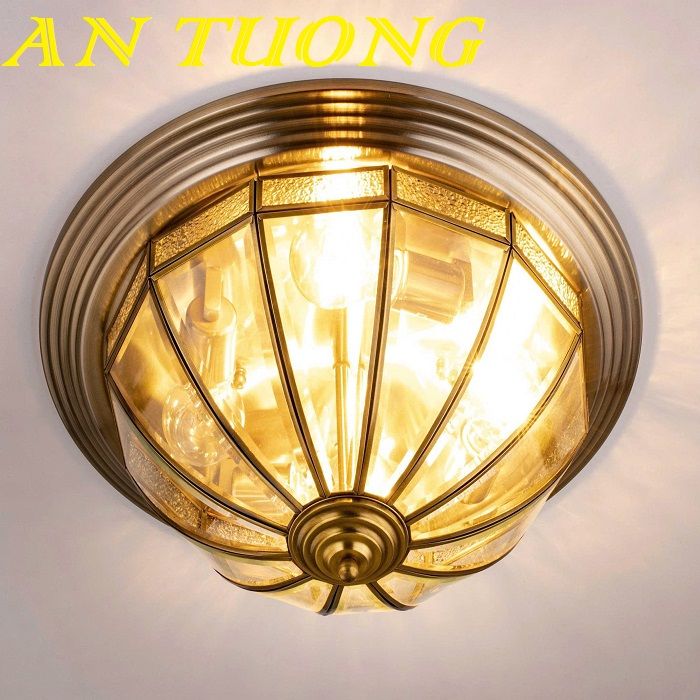 Đèn ốp trần ban công cổ điển bằng đồng trang trí cao cấp 003
