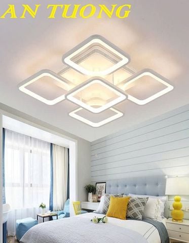 Đèn ốp trần trang trí phòng khách căn hộ chung cư đẹp, hiện đại