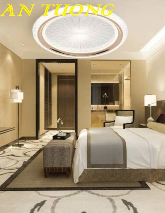 Đèn ốp trần trang trí phòng ngủ đẹp hiện đại 005