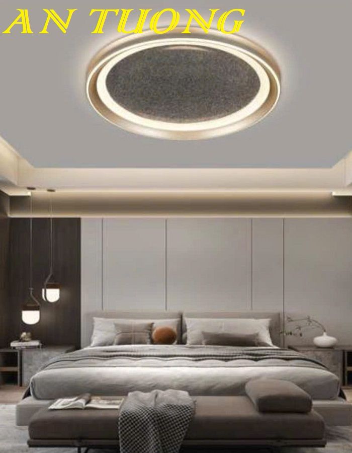 Đèn ốp trần trang trí phòng ngủ đẹp hiện đại 006