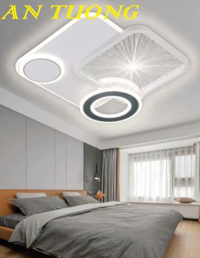 Đèn ốp trần trang trí phòng ngủ đẹp hiện đại 009