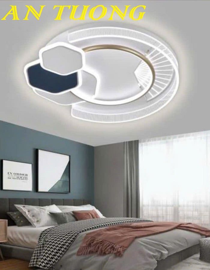 Đèn ốp trần trang trí phòng ngủ đẹp hiện đại 010