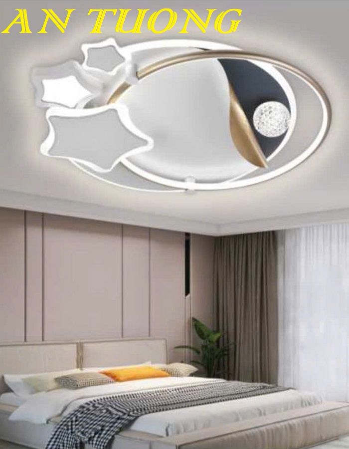 Đèn ốp trần trang trí phòng ngủ đẹp hiện đại 011