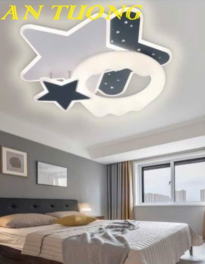Đèn ốp trần trang trí phòng ngủ đẹp hiện đại 012