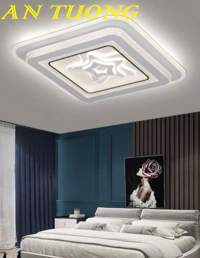 Đèn ốp trần trang trí phòng ngủ đẹp hiện đại 033