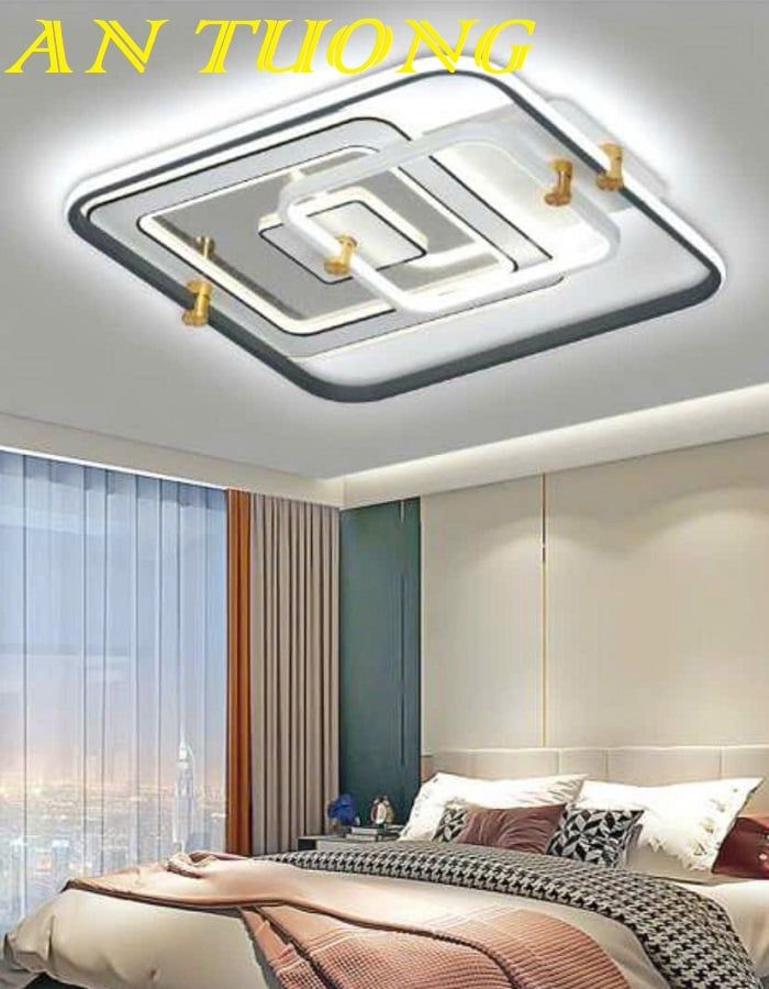 Đèn ốp trần trang trí phòng ngủ đẹp hiện đại 043