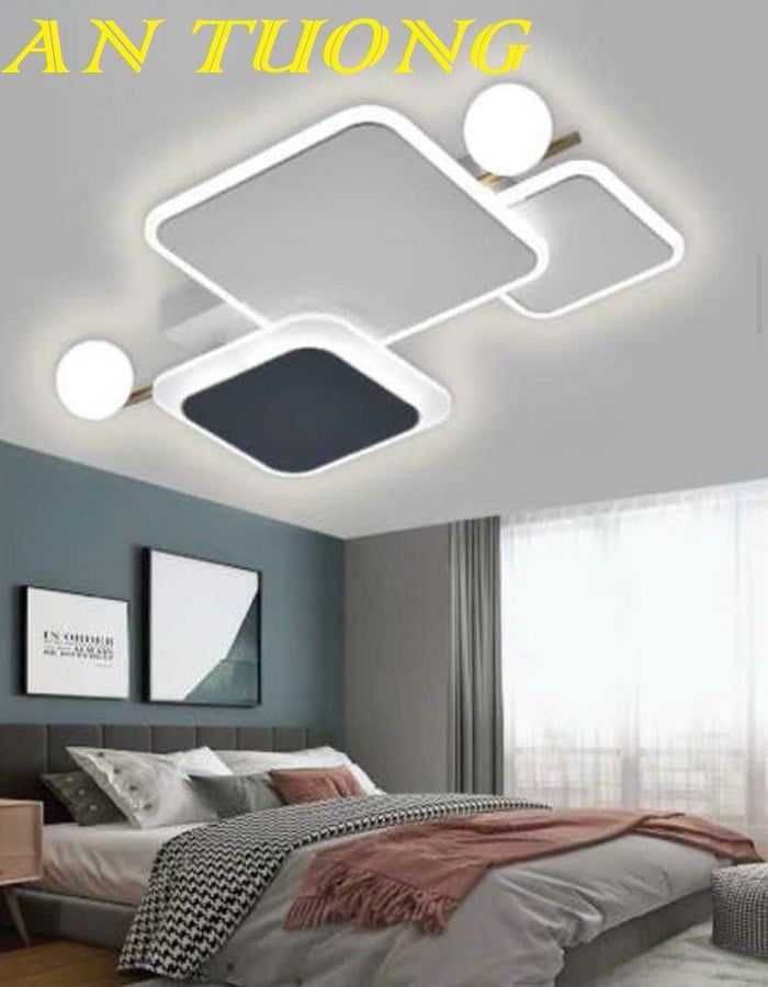 Đèn ốp trần trang trí phòng ngủ đẹp hiện đại 048
