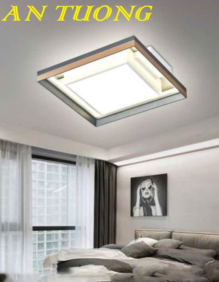 Đèn ốp trần trang trí phòng ngủ đẹp hiện đại 049