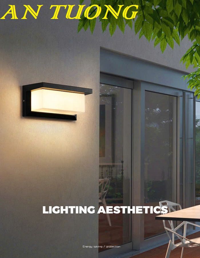 Đèn ốp tường hàng rào sân vườn ngoài trời đẹp, hiện đại 0114