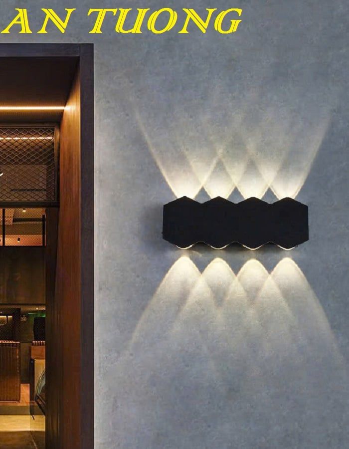 Đèn ốp tường hàng rào sân vườn ngoài trời đẹp, hiện đại 0115