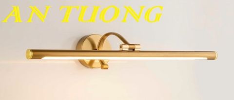 Đèn rọi tranh gắn tường màu đồng cổ điển 1 bóng đơn dài