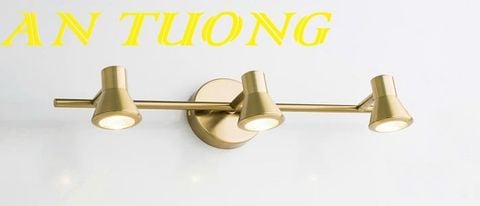 Đèn rọi tranh treo tường 3 bóng màu vàng đồng