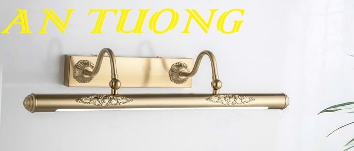 Đèn soi tranh treo tường cổ điển màu đồng 1 bóng dài 069
