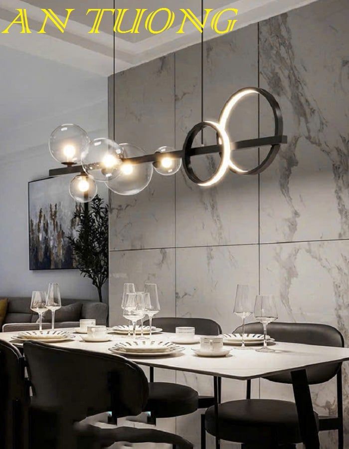 Đèn thả bàn ăn đẹp kiểu thả ngang treo trần trang trí phòng bếp 0235