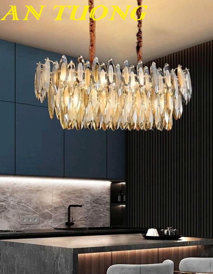 Đèn thả bàn ăn pha lê trang trí phòng bếp đẹp 013