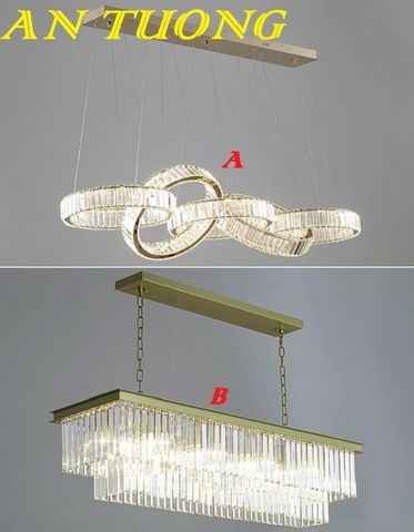 Đèn thả bàn ăn pha lê đẹp treo trần trang trí phòng bếp hiện đại