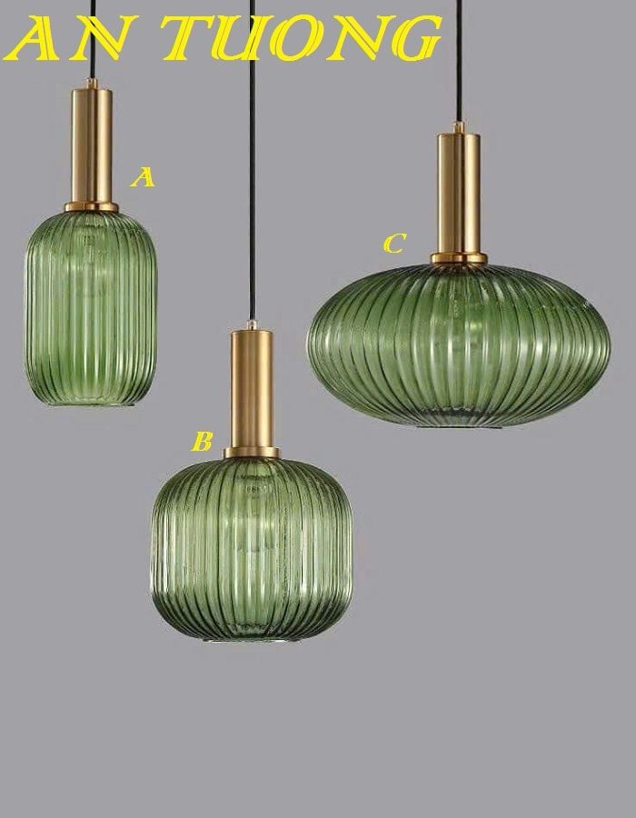 Đèn thả bàn ăn thủy tinh 3 bóng đẹp decor trang trí phòng bếp ăn hiện đại 0295