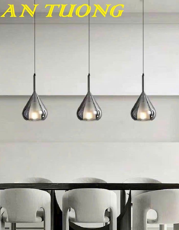 Đèn thả bàn ăn thủy tinh 3 bóng đẹp decor trang trí phòng bếp ăn hiện đại 0297