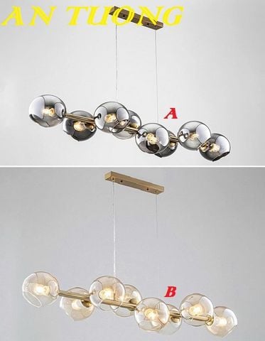  Đèn thả bàn ăn thủy tinh đẹp trang trí bàn ăn phòng bếp hiện đại 019 