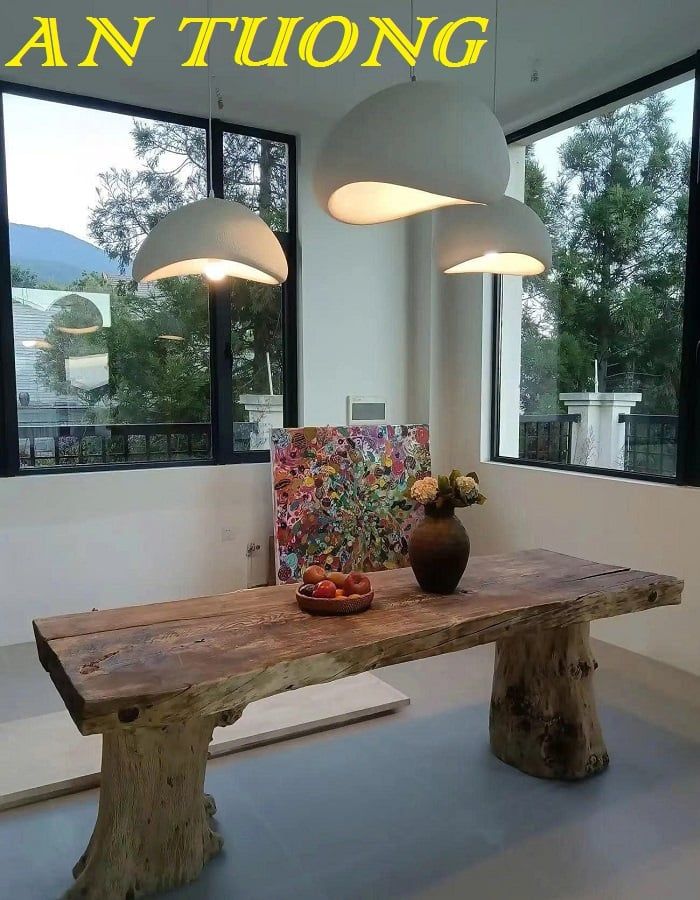 Đèn thả bàn ăn wabi sabi decor trang trí bàn ăn phong cách tối giản 0261