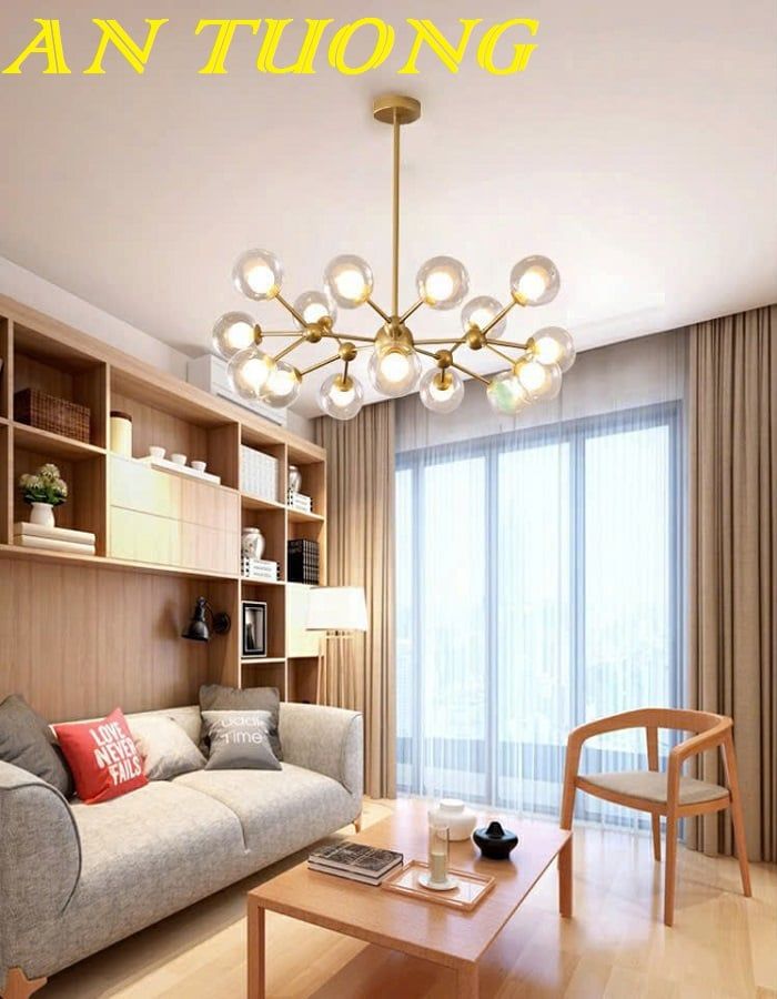 Đèn thả chùm trang trí phòng khách đẹp, hiện đại 017