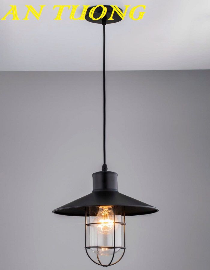 Đèn thả quầy bar đẹp chao màu đen trang trí decor 024