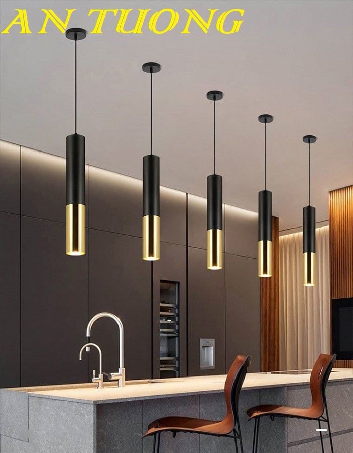 Đèn thả quầy bar treo trần trang trí kiểu ống bơ trụ tròn 027