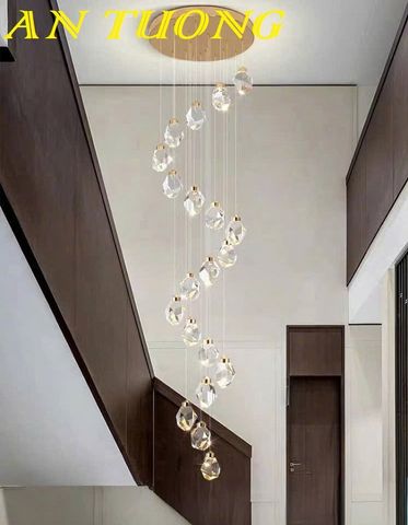  Đèn thả thông tầng pha lê trang trí cầu thang 031 