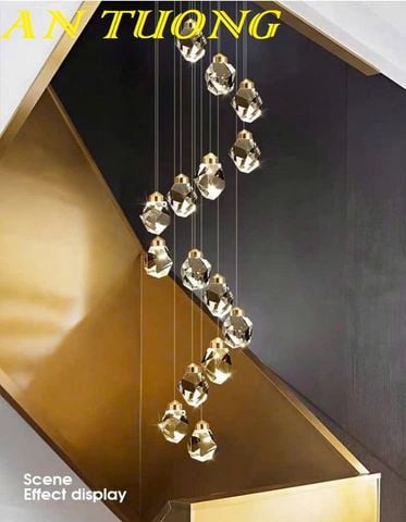  Đèn thả thông tầng pha lê trang trí cầu thang 032 