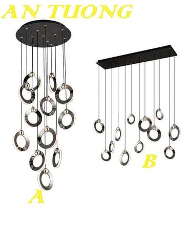  Đèn thả thông tầng trang trí phòng khách đẹp 016 