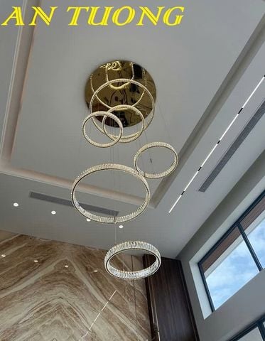  Đèn thả thông tầng trang trí phòng khách đẹp 020 