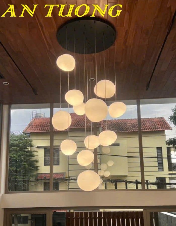 Đèn thả thông tầng trang trí phòng khách đẹp 024