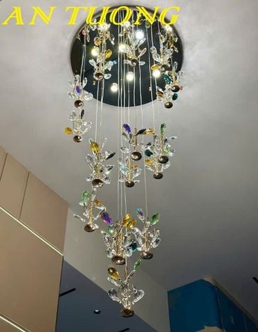  Đèn thả thông tầng trang trí phòng khách đẹp 006 
