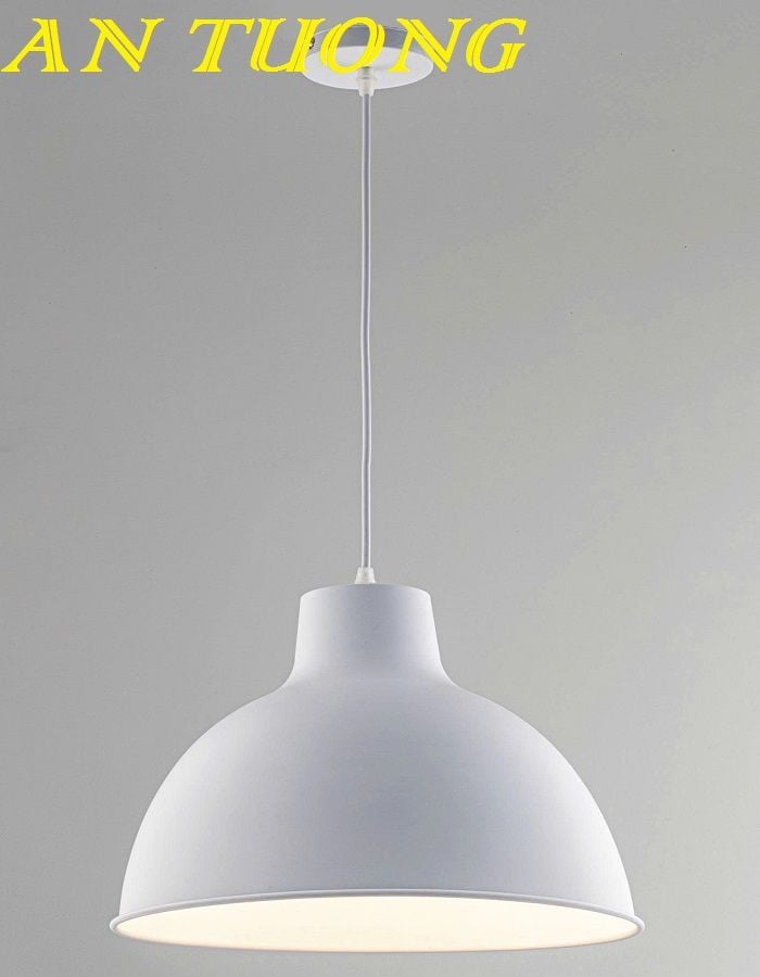 Đèn thả trần chao nhôm màu trắng decor trang trí đep 001
