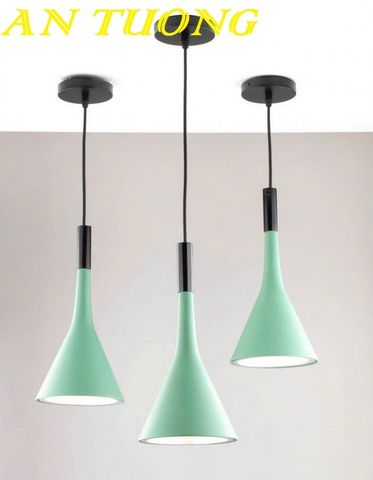 Đèn thả trần trang trí hiện đại 0299 chao màu xanh