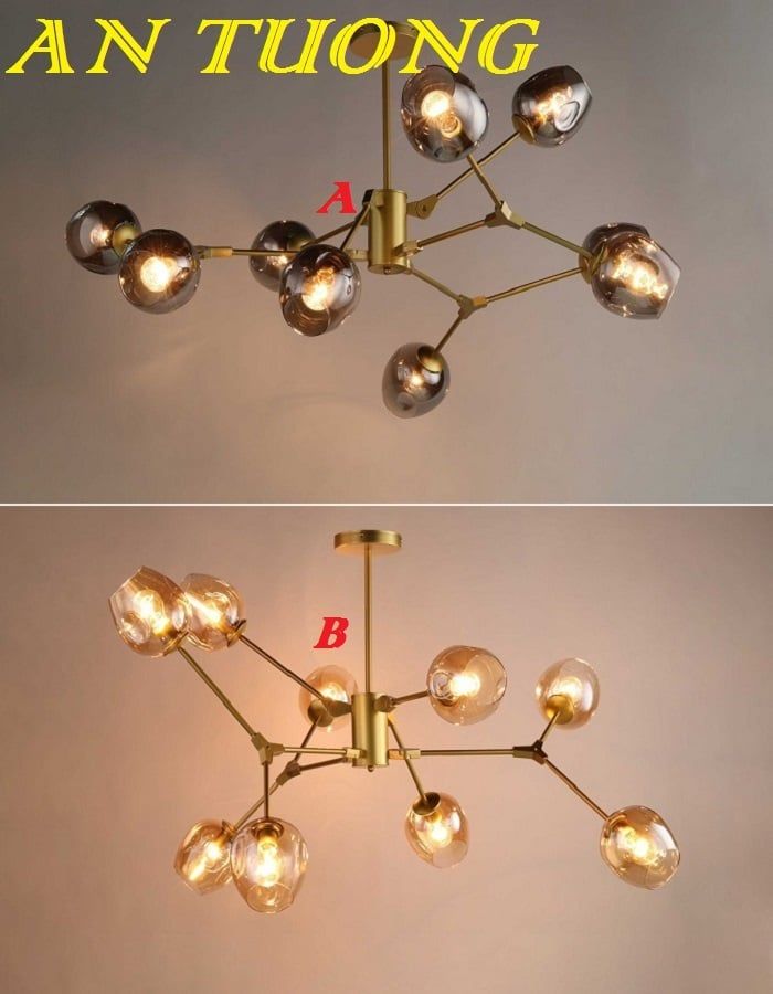 Đèn thả trần hiện đại trang trí phòng khách ghế sofa đẹp sang trọng 0304