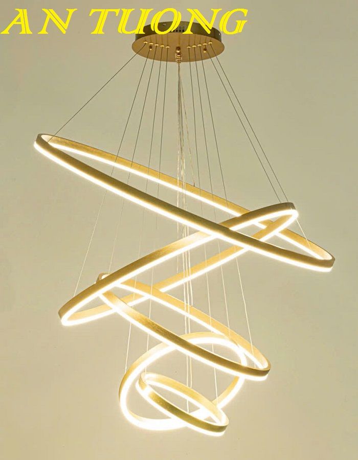 Đèn thả trần phòng khách 5 vòng LED đẹp, hiện đại 0147