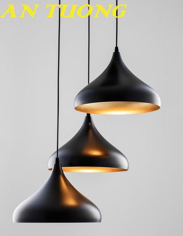 Đèn thả trần chao màu đen trang trí quán cafe - nhà hàng - quán ăn 